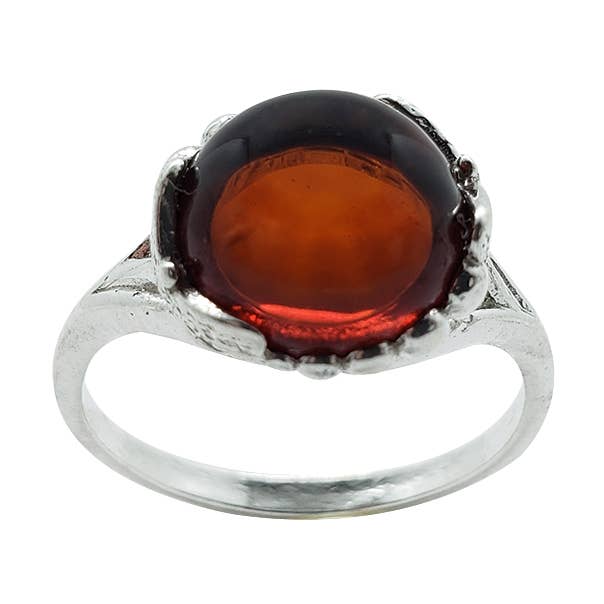 Cherry Amber Sterling zilveren verstelbare ring voor wholesale door Amberman