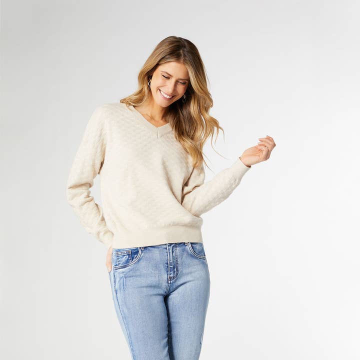 Melanie V-Neck Sweater for wholesale by COCO + CARMEN