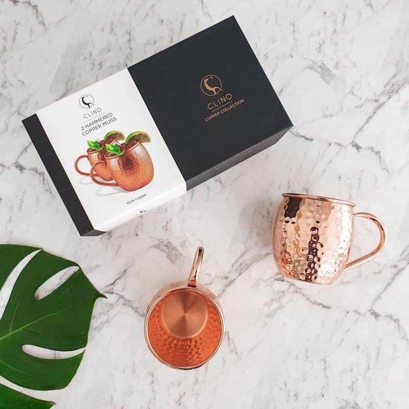 CLINQ - Wholesale Cocktail/Liquor Glass - Copper Moscow Mule Mugs (Set of 2)5