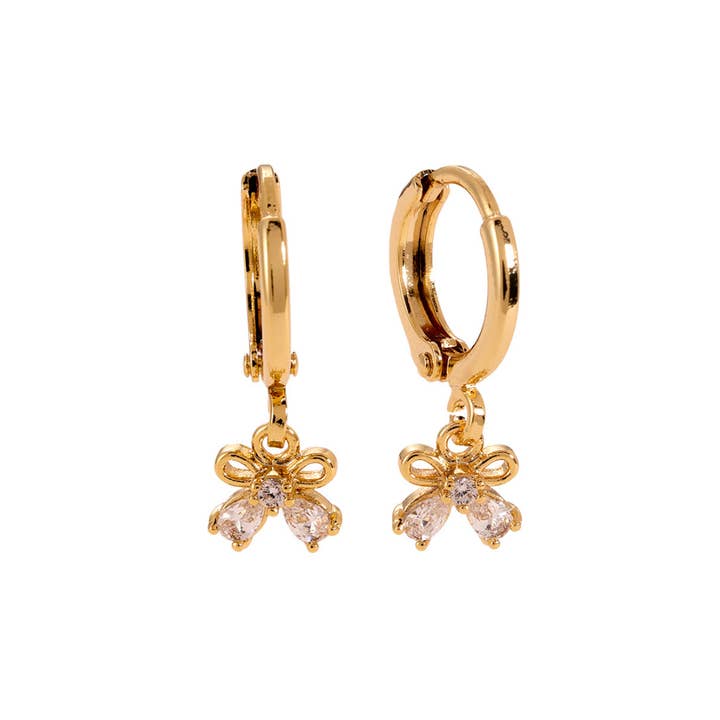 Boucles d'oreilles nœud brillant blanc pour la vente par Rosies