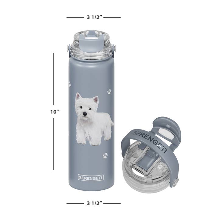 E&S Pets - Wholesale Water Bottle - Westie - Stainless Steel Water Bottle - 24oz - Leak Proof