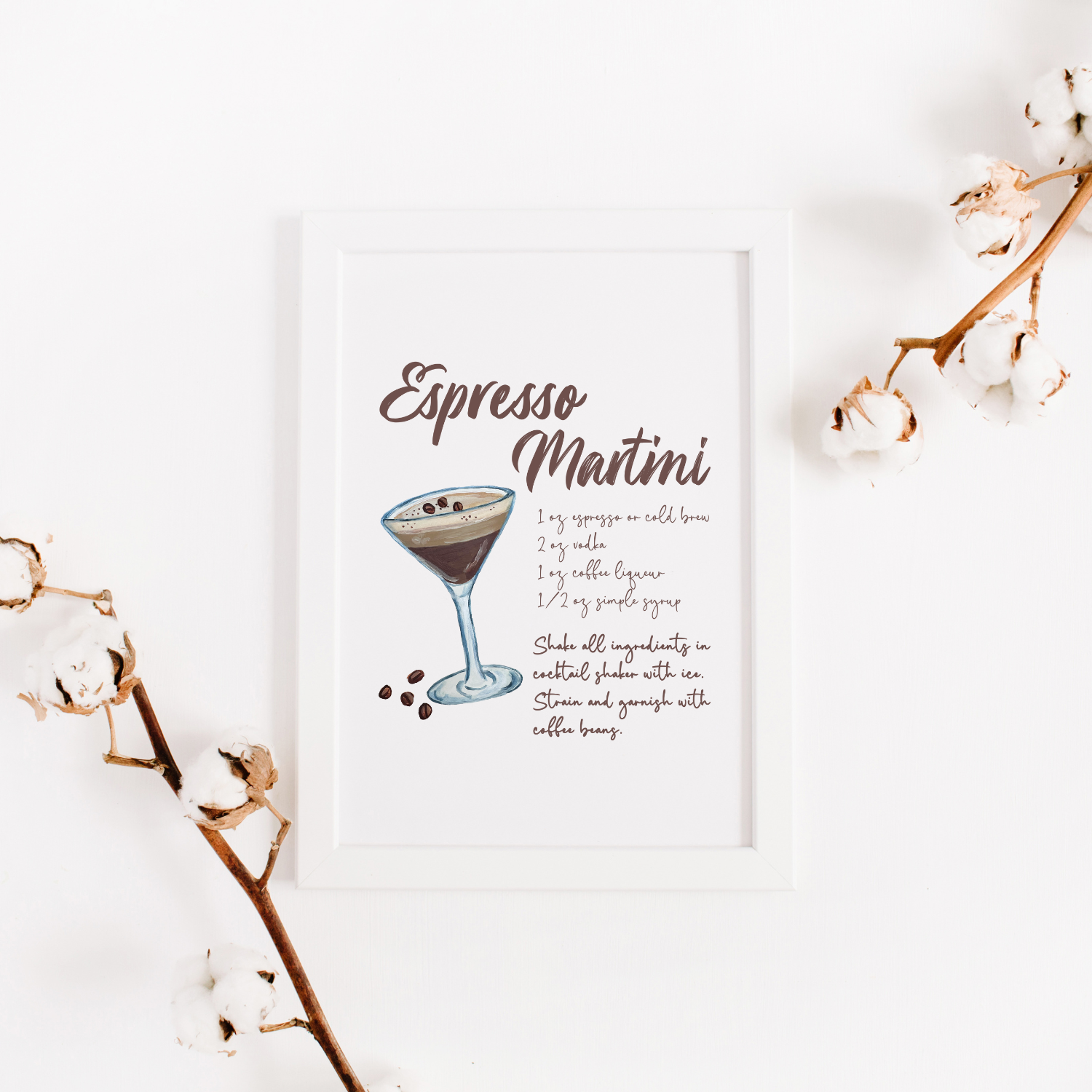Moonlight Makers - Wholesale Art print - Espresso Martini Recipe - Watercolor Art Print0