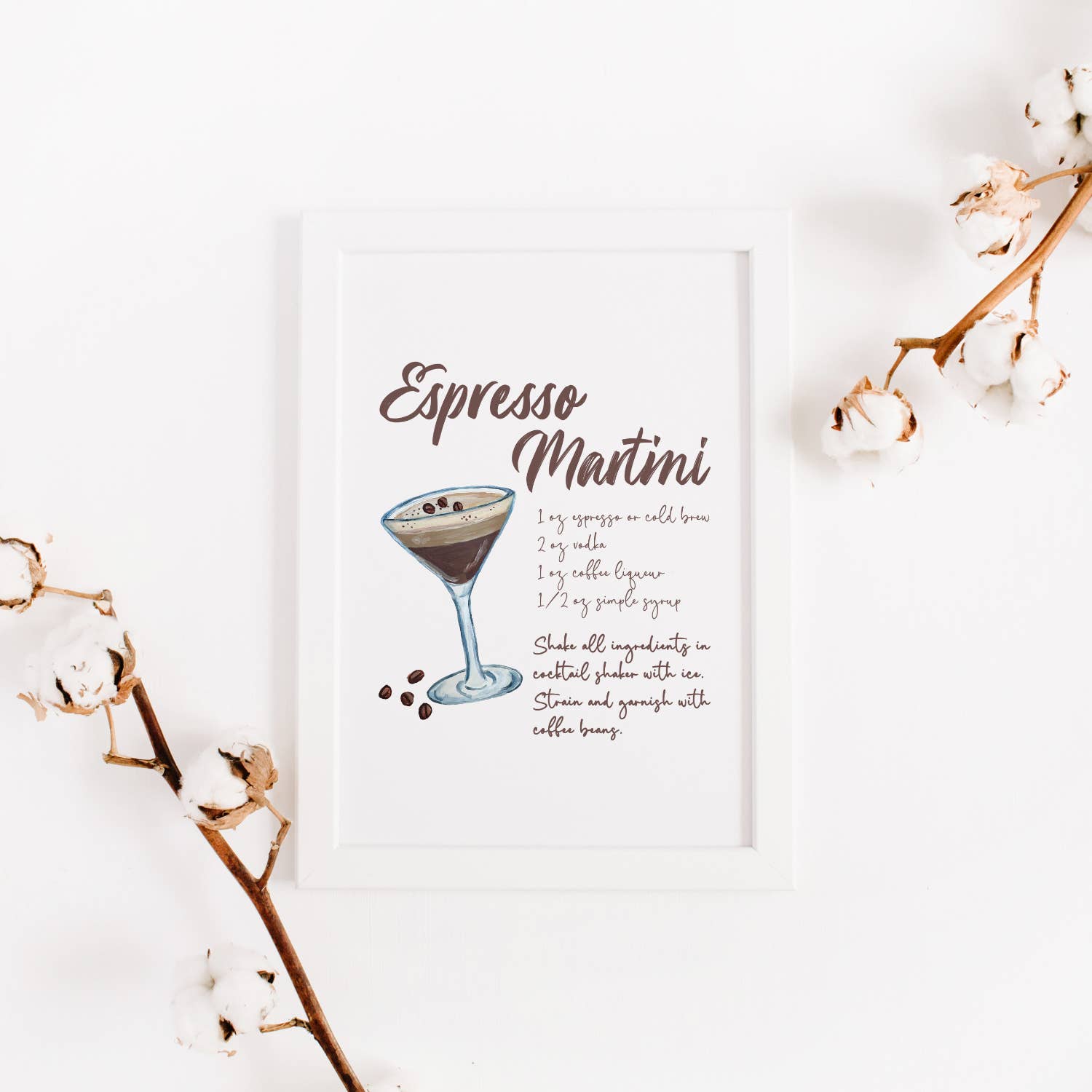 Moonlight Makers - Wholesale Art print - Espresso Martini Recipe - Watercolor Art Print