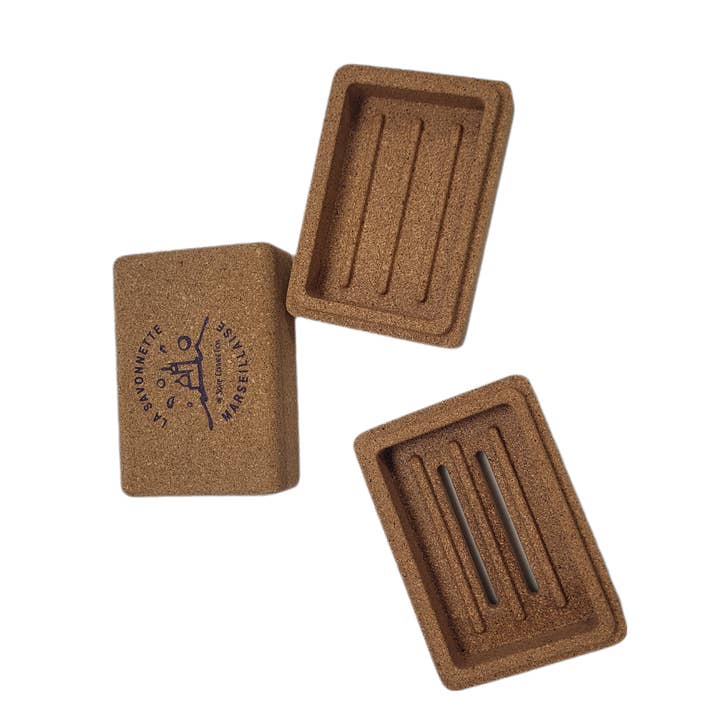 Savons.nl - Savon de marseille distributeur - Wholesale Bath Soap Dish - Cork soap holder with travel set1