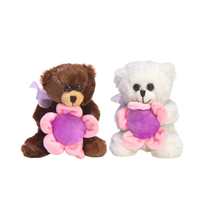Jacobson - Wholesale Stuffed/Plush Toy - Kids & Baby - 5"H Assorted Hugging Bears - Spring Flowers2