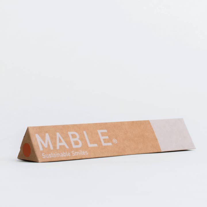 MABLE - Wholesale Toothbrush - Adult Orange - Bamboo Toothbrush - Wholesale Singles