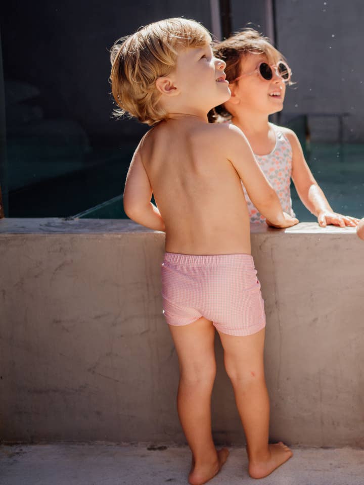 Vichy Swim Shorts for wholesale by Wedoble: sustainable children's fashion