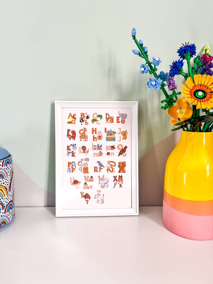 Stampa murale ABC, arte da parete, blumelishop, decorazione murale per la vendita all'ingrosso da parte di Blümeli Shop