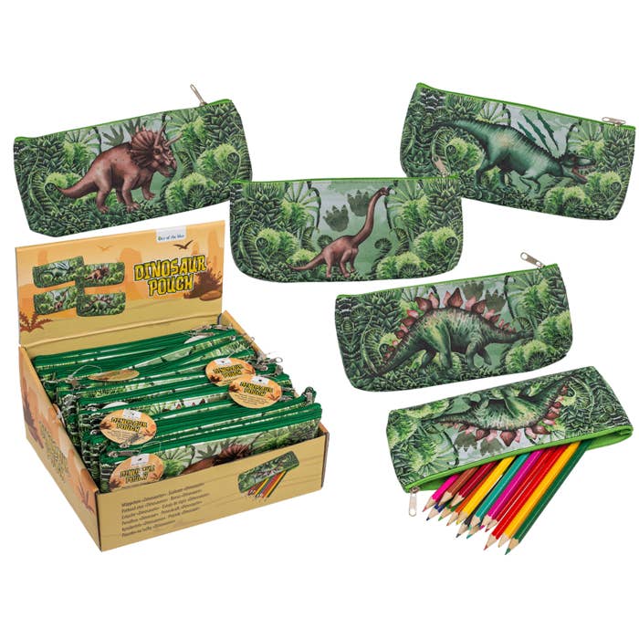 Plastic pouch with zipper, Dinosaur, for wholesale by Out of the blue KG