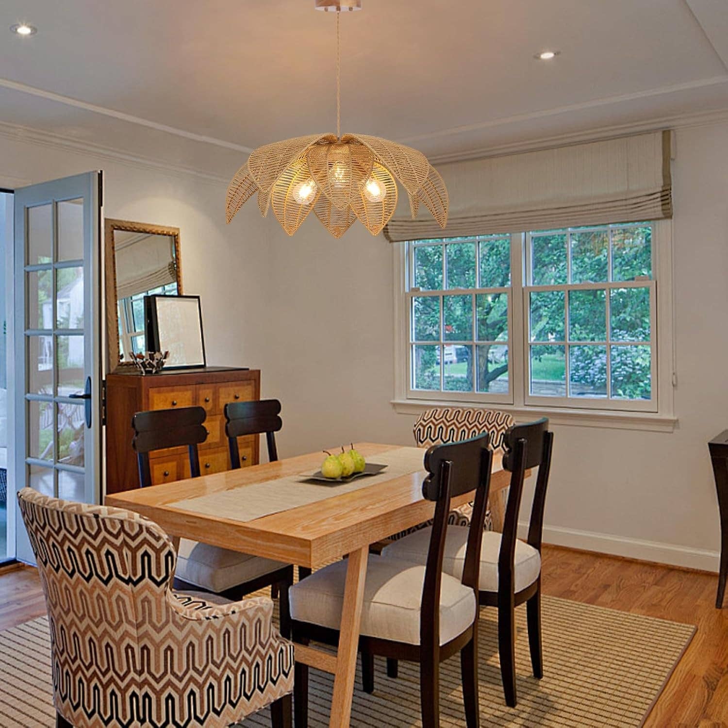 ShipItFurniture - Wholesale Chandelier/Hanging Light - Handwoven Rattan Chandelier 24 Inch Pendant Light Fixture1