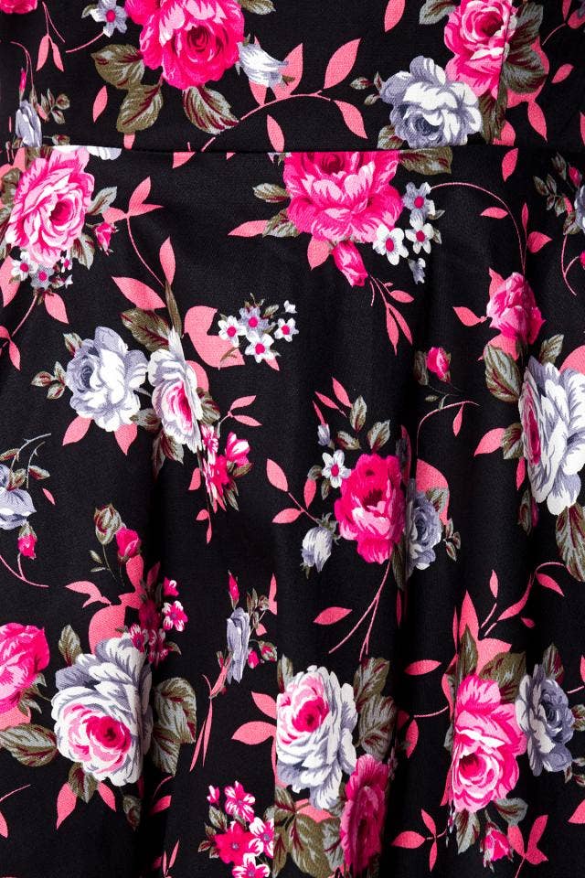 Black Red Retro Cotton Circle Skirt Women's Dress for wholesale on Faire2