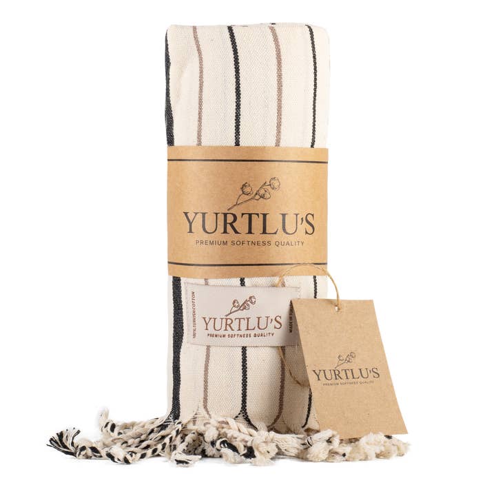 Voorgewassen Turkse handdoek van 38 „x 72", sterk absorberende YURTLU'S Serenity-serie - Model 2 voor wholesale door YURTLUS