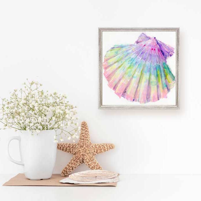 Colorful Scallop Shell Mini Framed Canvas for wholesale by GreenBox Art