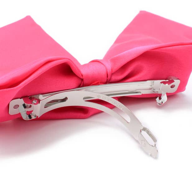 Inca UK – wholesale Hair bow – Women’s – Fuchsia Pink bow barrette clip with tails 10cm3