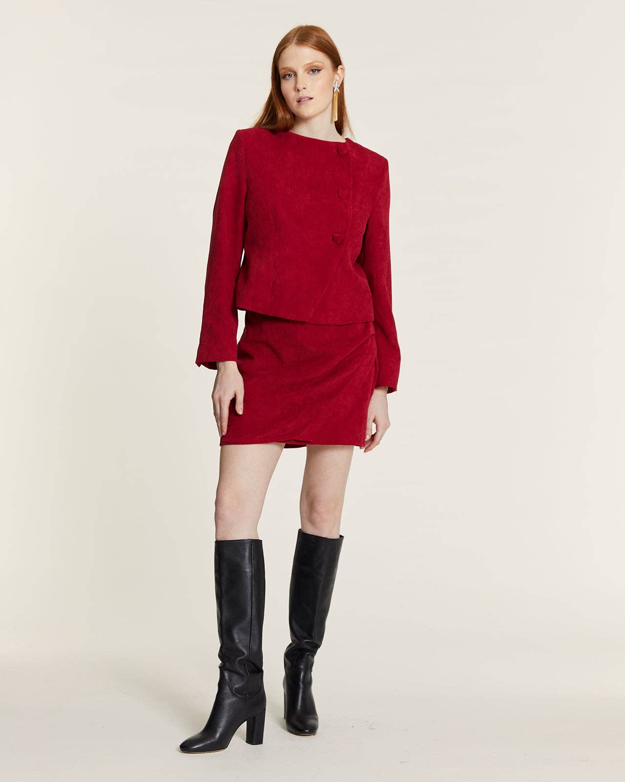 Pepaloves – wholesale Jacket – Women's – CHAQUETA CORTA DE PANA ROJA1