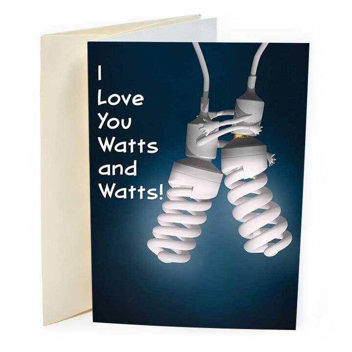 Je t'aime Watts et Watts ! pour la vente par St Thomas Greetings