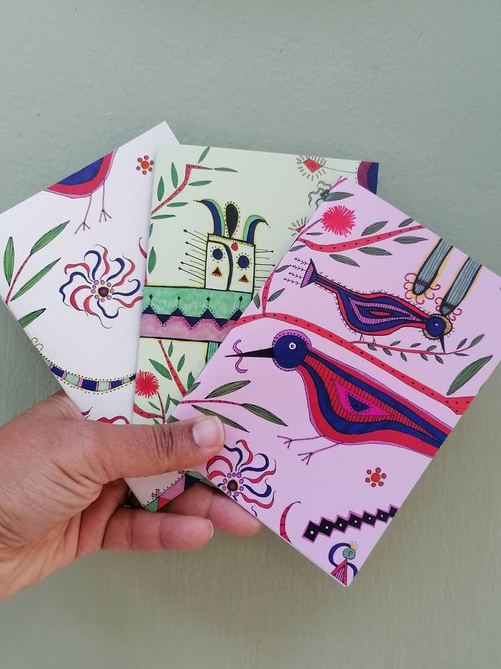 Notizbücher „Vögel und Tiere“, A6 für den Großhandel von Saima Kaur