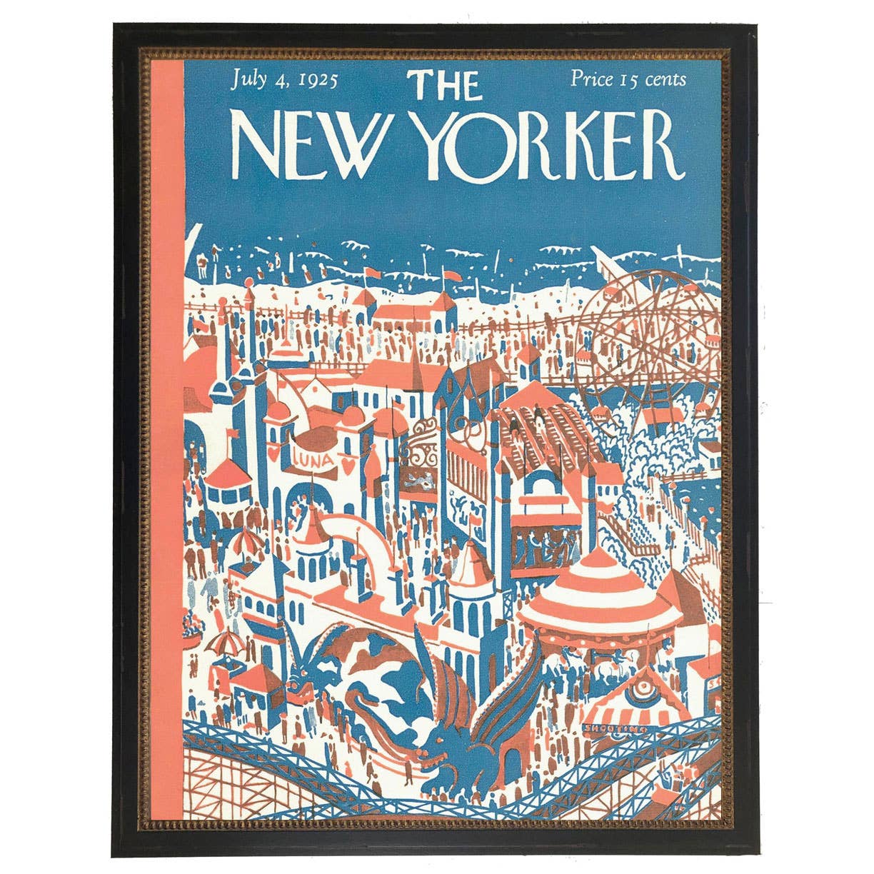 Antique Curiosities Inc - Vendita all'ingrosso Stampa artistica - Copertina della rivista newyorkese vintage incorniciata I0