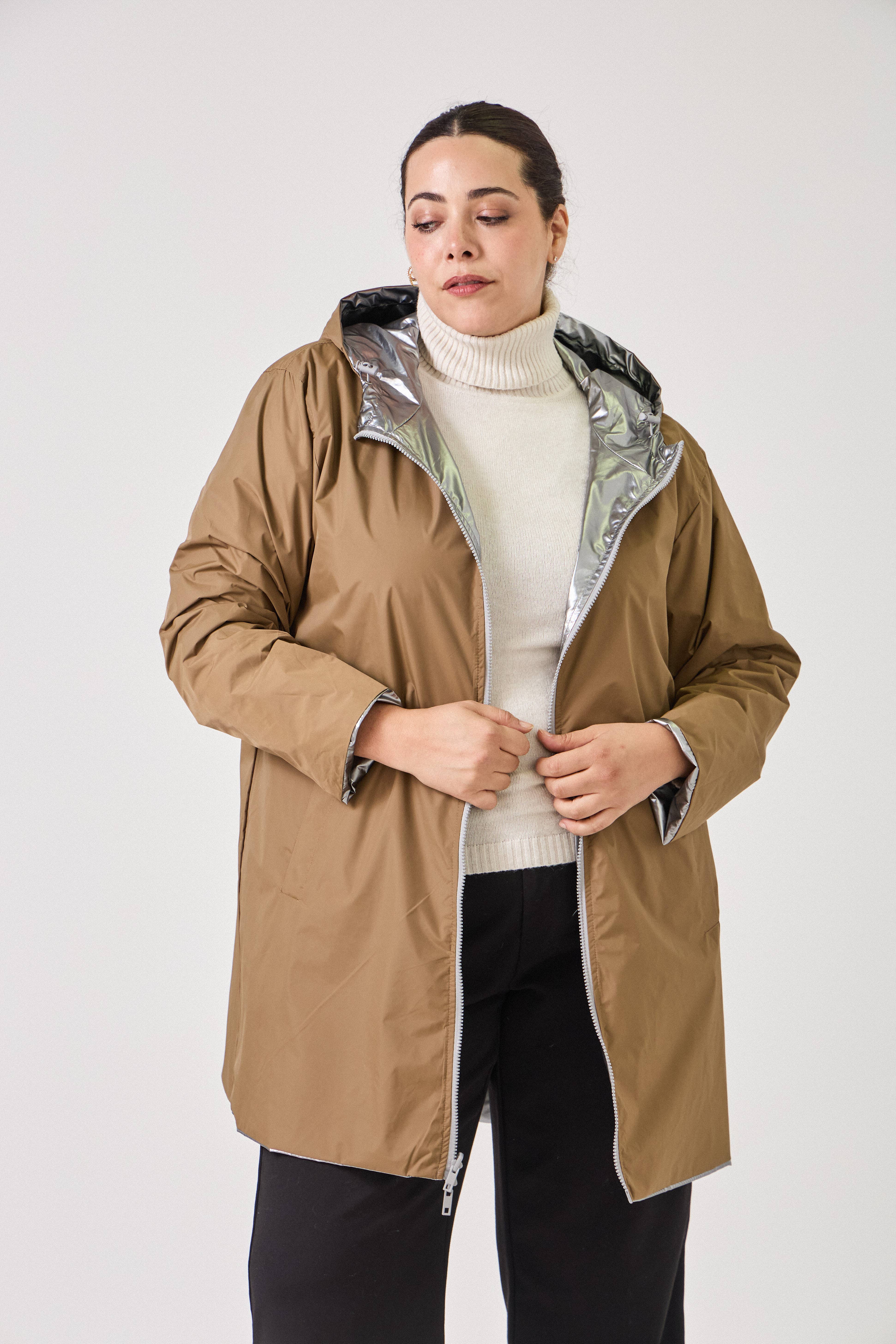 Escandelle Paris - Wholesale Parka - Women's - Mid-length reversible parka - Plus Sizes7