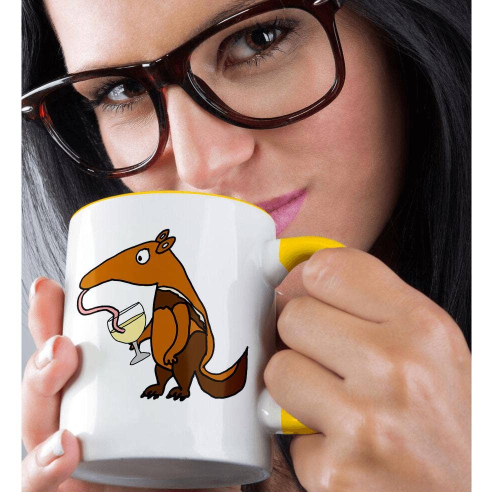 3dRose - Wholesale Coffee Mug - 3dRose, Cute Funny Anteater or Aardvark Drinking Wine Cartoon, Mug1