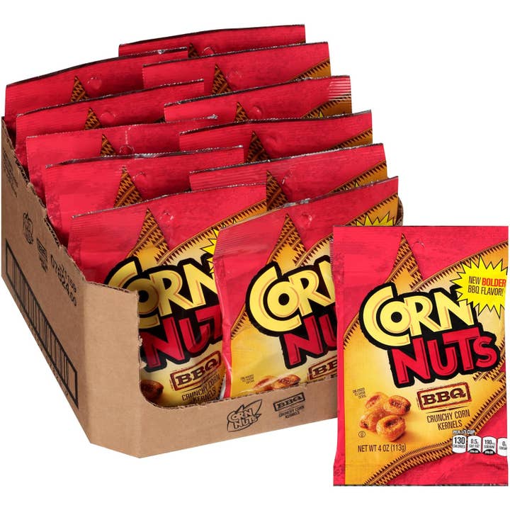 Shop The King - Wholesale Puffed Snack - CORN NUTS BBQ Crunchy Corn Kernels, 4 Ounce (Pack of 12)