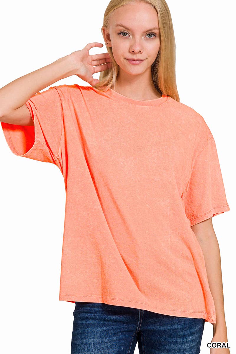 42POPS – wholesale T-shirt – women's – "._ SI-25351 Vintage Washed Short Sleeve Top As shown17