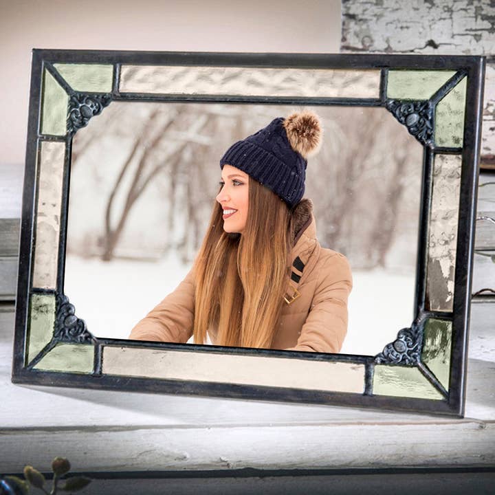 J Devlin Glass Art & Bert Anderson Collection - Wholesale Picture Frame - Pic 404 Antique Yellow and Green - Easel Back Frame Series8