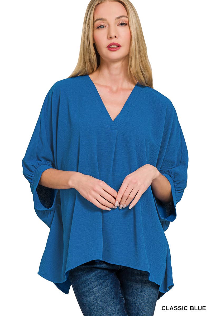 Vanilla Monkey – Engroshandel Bluse - Dame – Vævet Airflow V-hals Puffetrøje med halve ærmer9