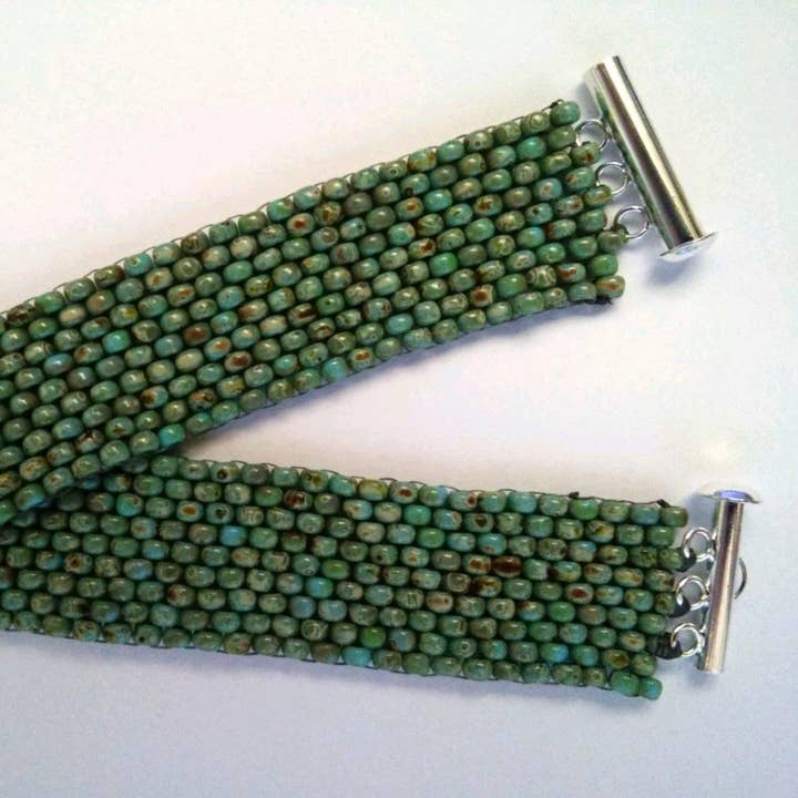Peyote Picasso Bracelet (from kit) for wholesale by Amy's Handmade Gifts