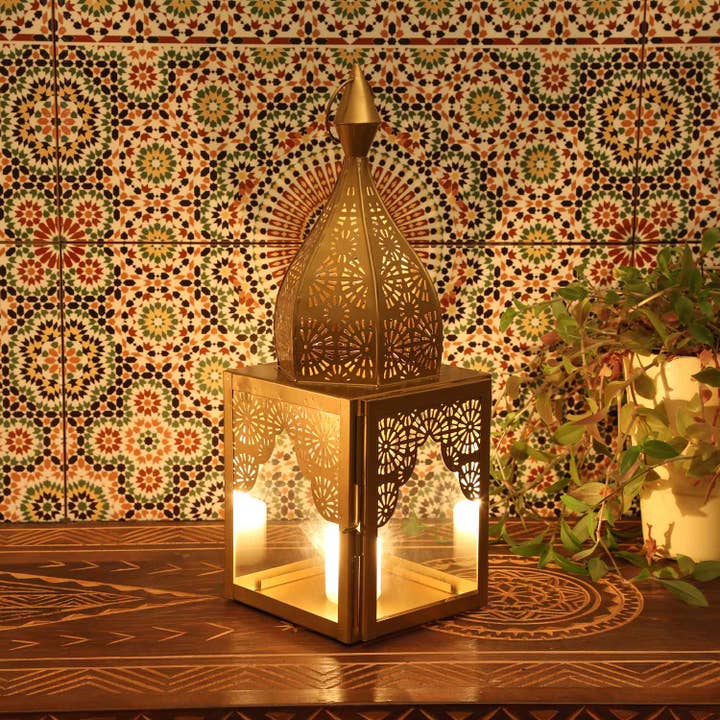 Casa Moro - Wholesale Candle Holder - oriental lantern modena gold m minaret candle holder2