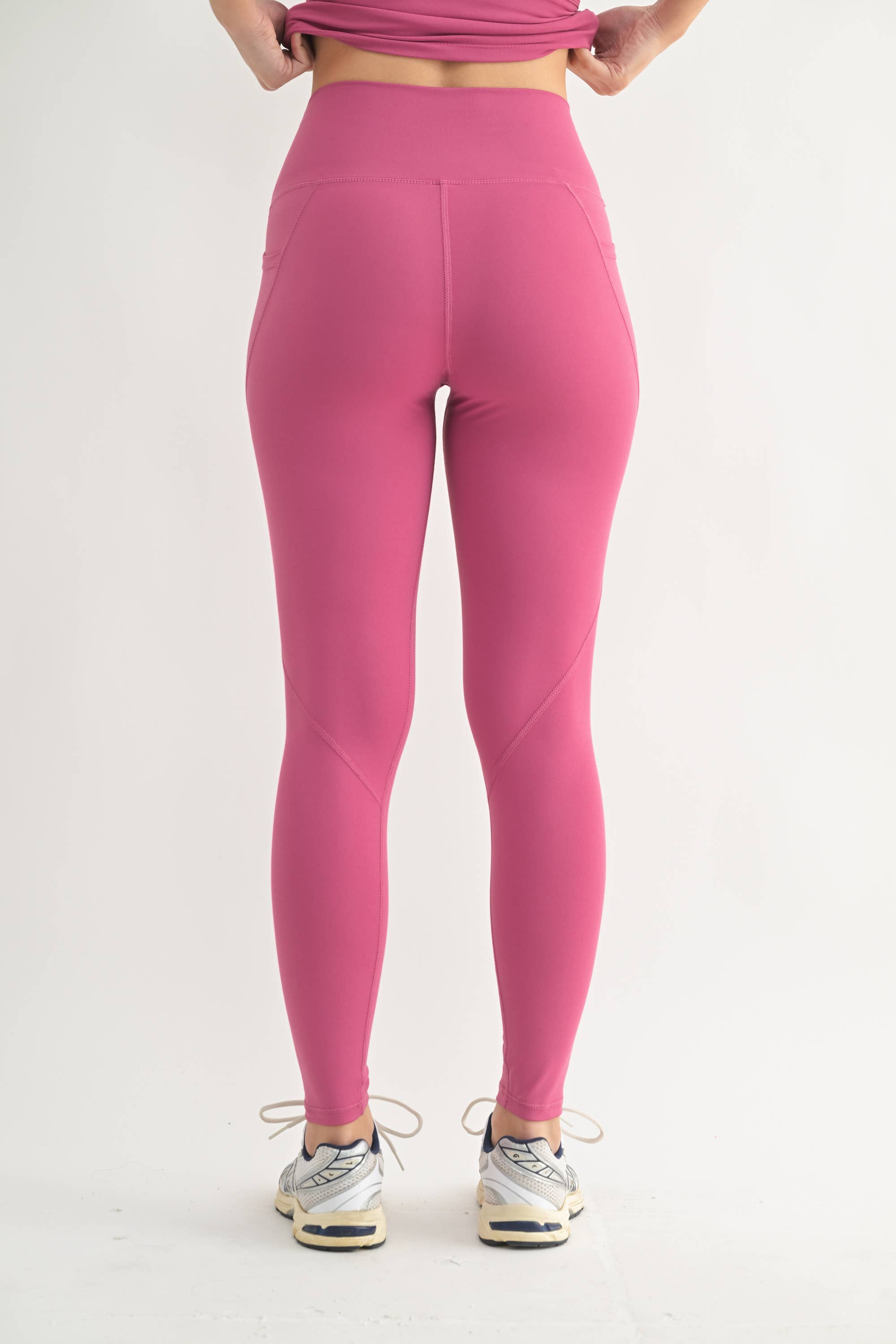 Mono B - Vente Legging de sport/d'intérieur – femme - Legging taille haute solide avec bande fuselée19