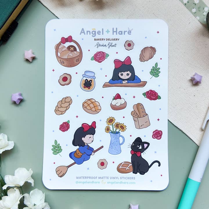 Bakery Delivery Waterproof Sticker Sheet for wholesale by Angel + Hare
