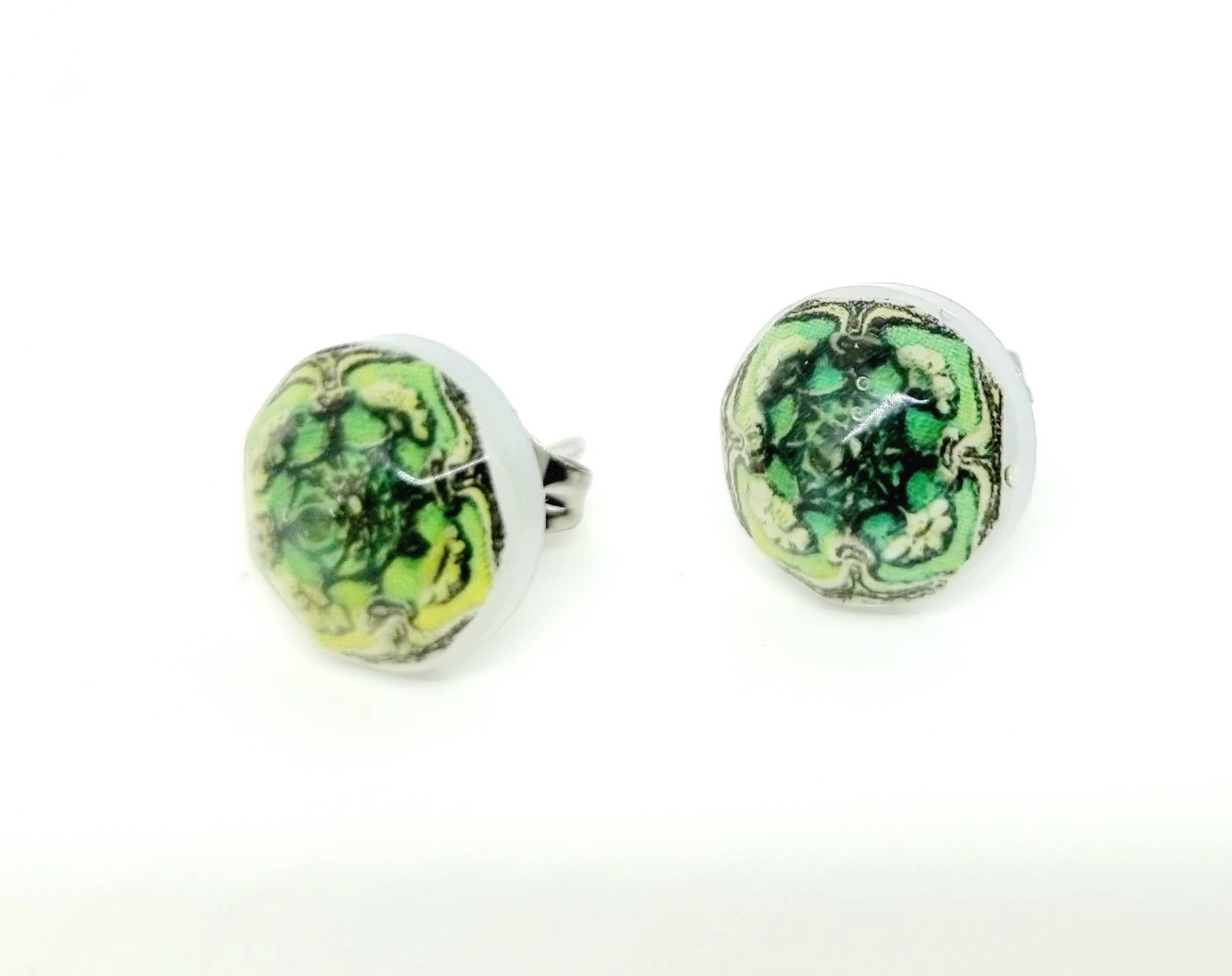 LUSO TILES JEWELRY - Vente Clous d'oreille - Petites boucles d’oreilles rondes en résine UV3