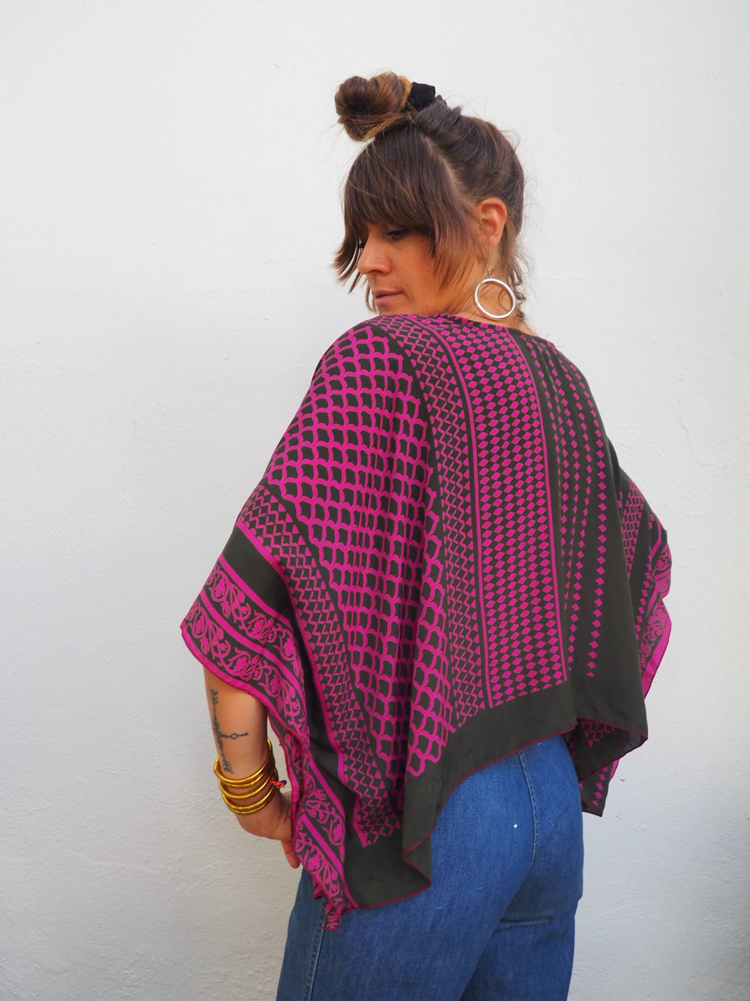 Vagabond Ibiza – Blusa - Mulher por atacado – Top cropped Kaftan Jade de mangas longas7