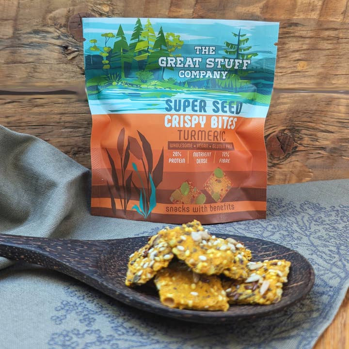 The Great Stuff Company Ltd. – wholesale Crackers – Super Seed Crispy Bites with Turmeric - Gluten Free - 60g1