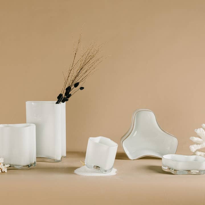 Element Accessories EU - Vendita all'ingrosso Ciotole/Piatti decorativi - Ciotola di design moderno, piatto, bianco: CORAL+ Aalto, COR06WH3