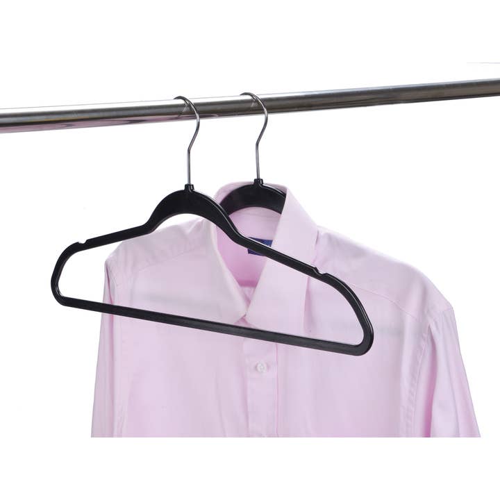 Quality Hangers - Wholesale Clothes Hangers - PL010 - Plastic Shirt Hangers Slim Heavy Duty - Black - 2004
