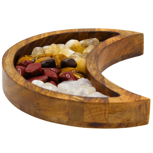 Green Tree - Wholesale Decoratief dienblad - Halve maan dienblad van mangohout met gebrand effect3