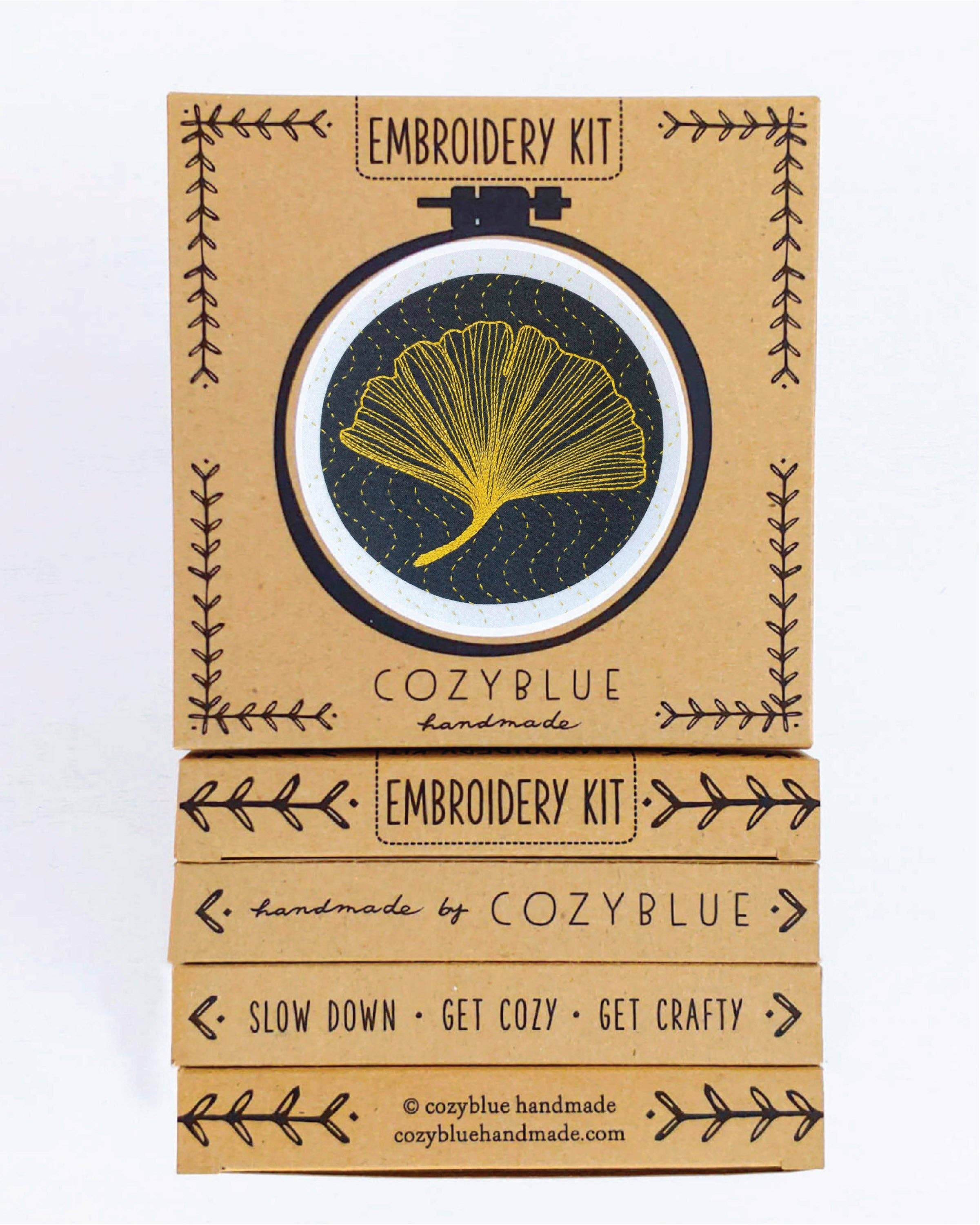 cozyblue handmade - Wholesale Embroidery/Cross Stitch Supplies - ginkgo embroidery kit1