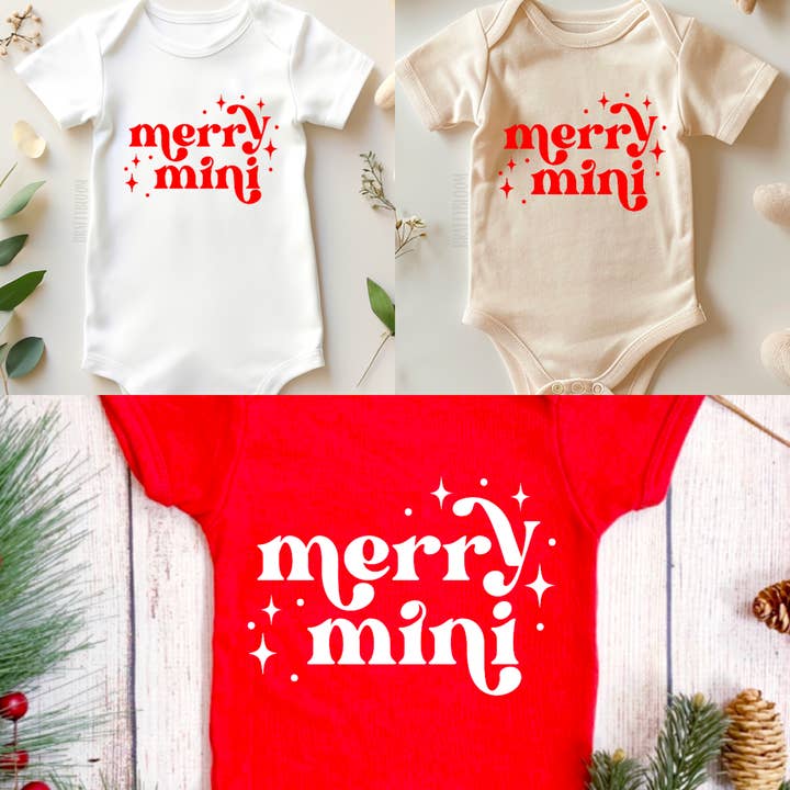 Merry Mini Bodysuit | First Christmas | Onesie for wholesale by brattybloom