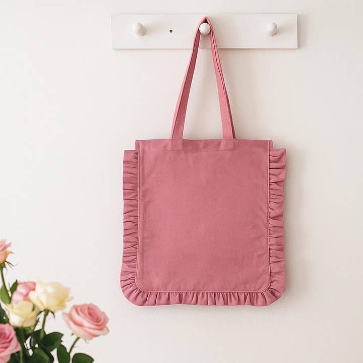 House of Kraft - Wholesale Tote Bag - Women's - Canvas Ruffle Tote | Canvas Colored Tote Bag | Unbranded 28