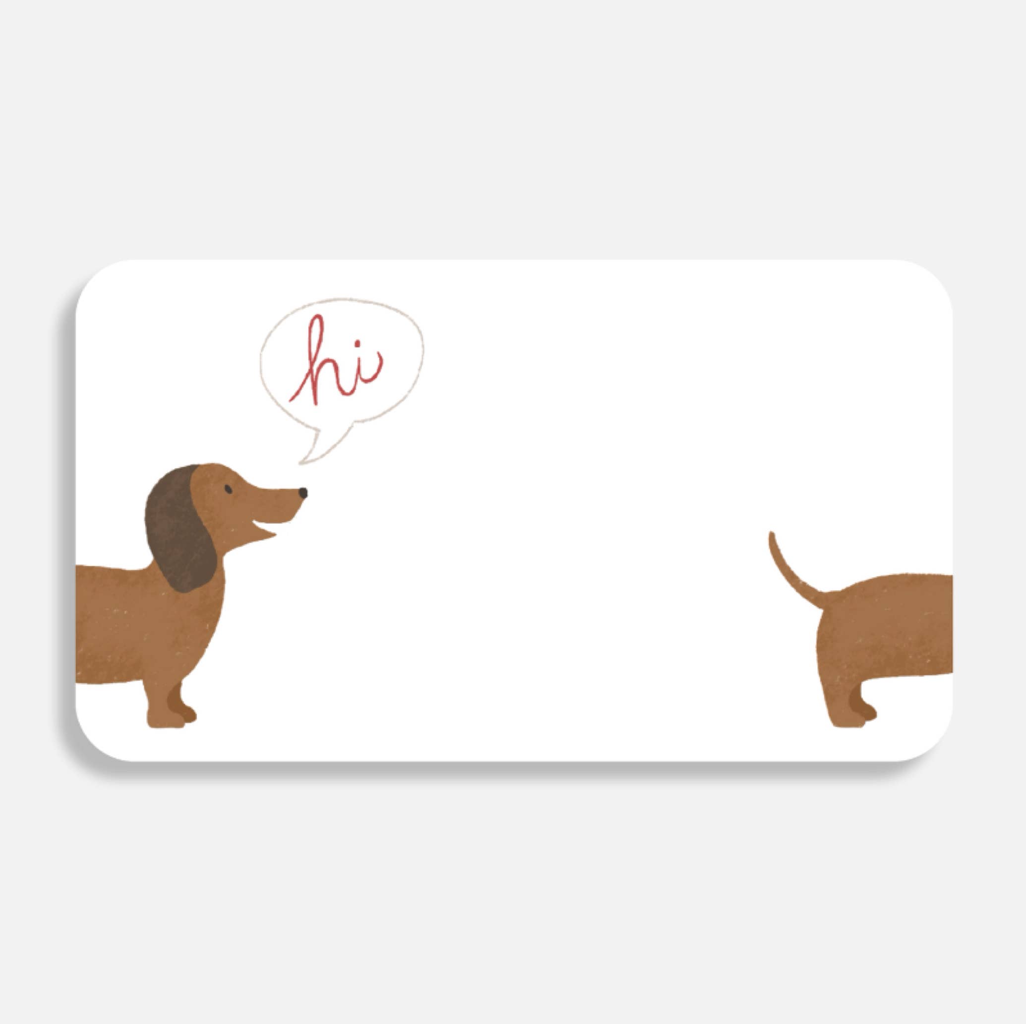Courtney Beyer Design - Wholesale Stationery/Notecard Set - 10 Tiny Flat Cards - Wiener Dog0