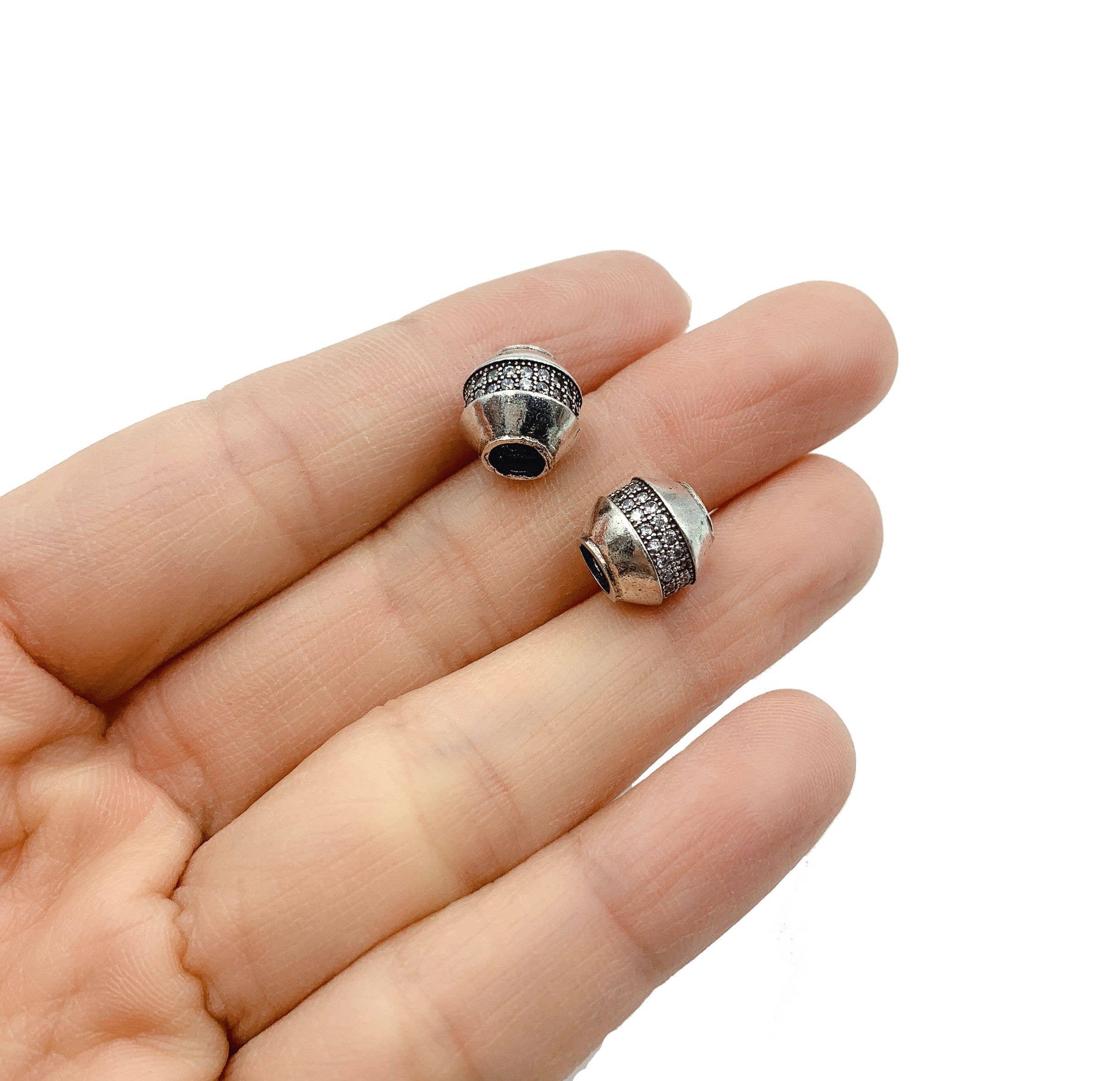 findings4uGem – wholesale Individual charm/pendant – Antique Silver Large Hole Beads for DIY Jewelry, BD0300