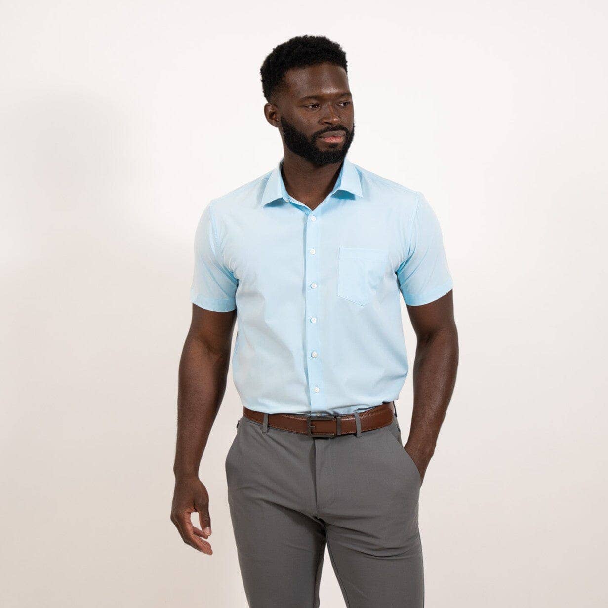 Tough Apparel - Wholesale Button Down Shirt - Men's - Hustle Shirt - Short Sleeve - Blue13