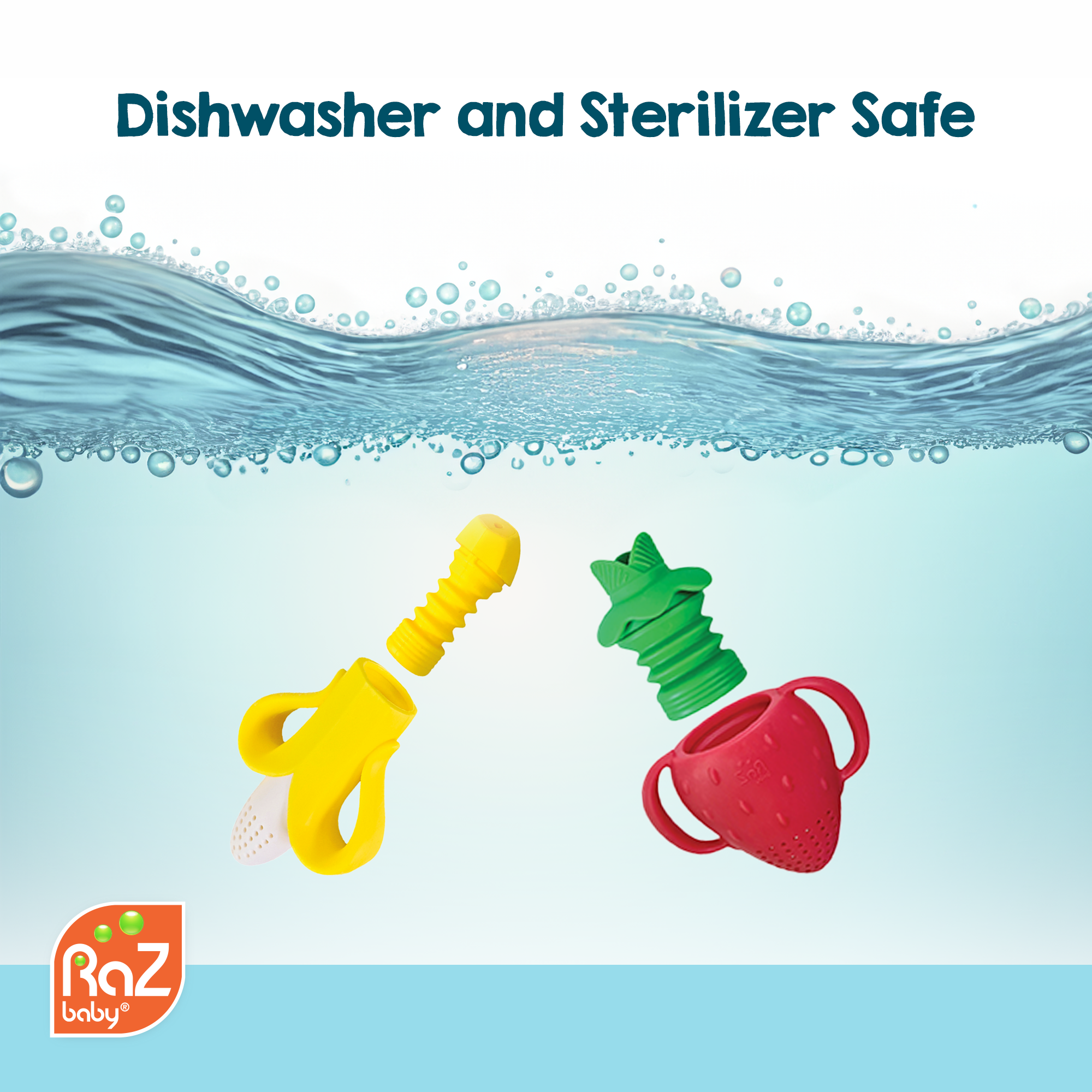 RaZbaby - Wholesale Teether (Not Clip-On) - Baby - Fruitique Feeder & Teether - Strawberry 6