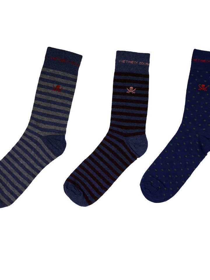 Pack of 3 Men's Socks The Time Of Bocha QI1PK.SOCK-1 for wholesale by The Time of Bocha