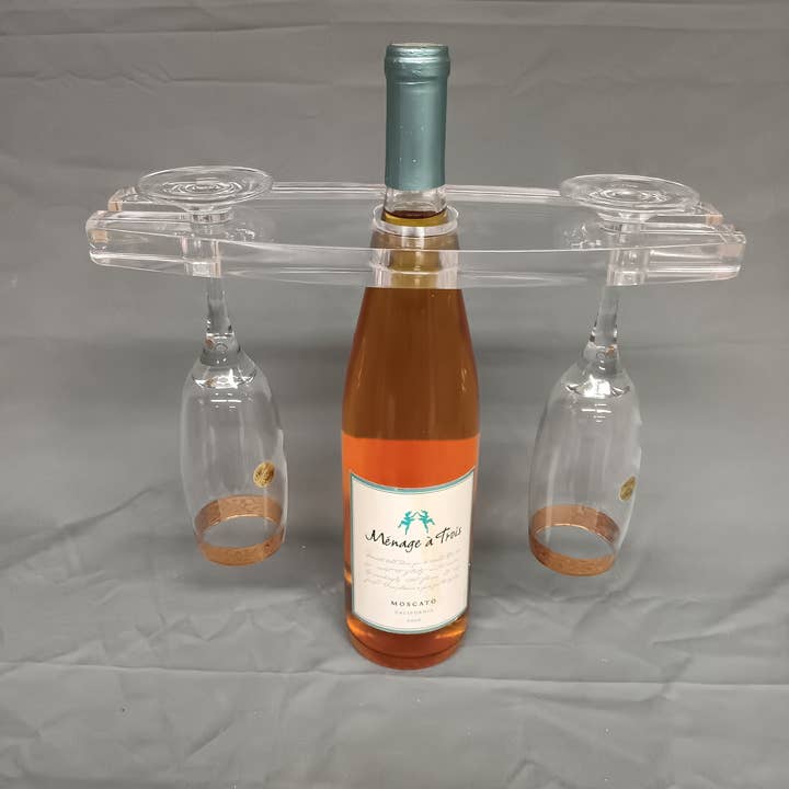Plasticmart - Wholesale Wine Rack - Acrylic Wine Bottle and Glass Caddy1
