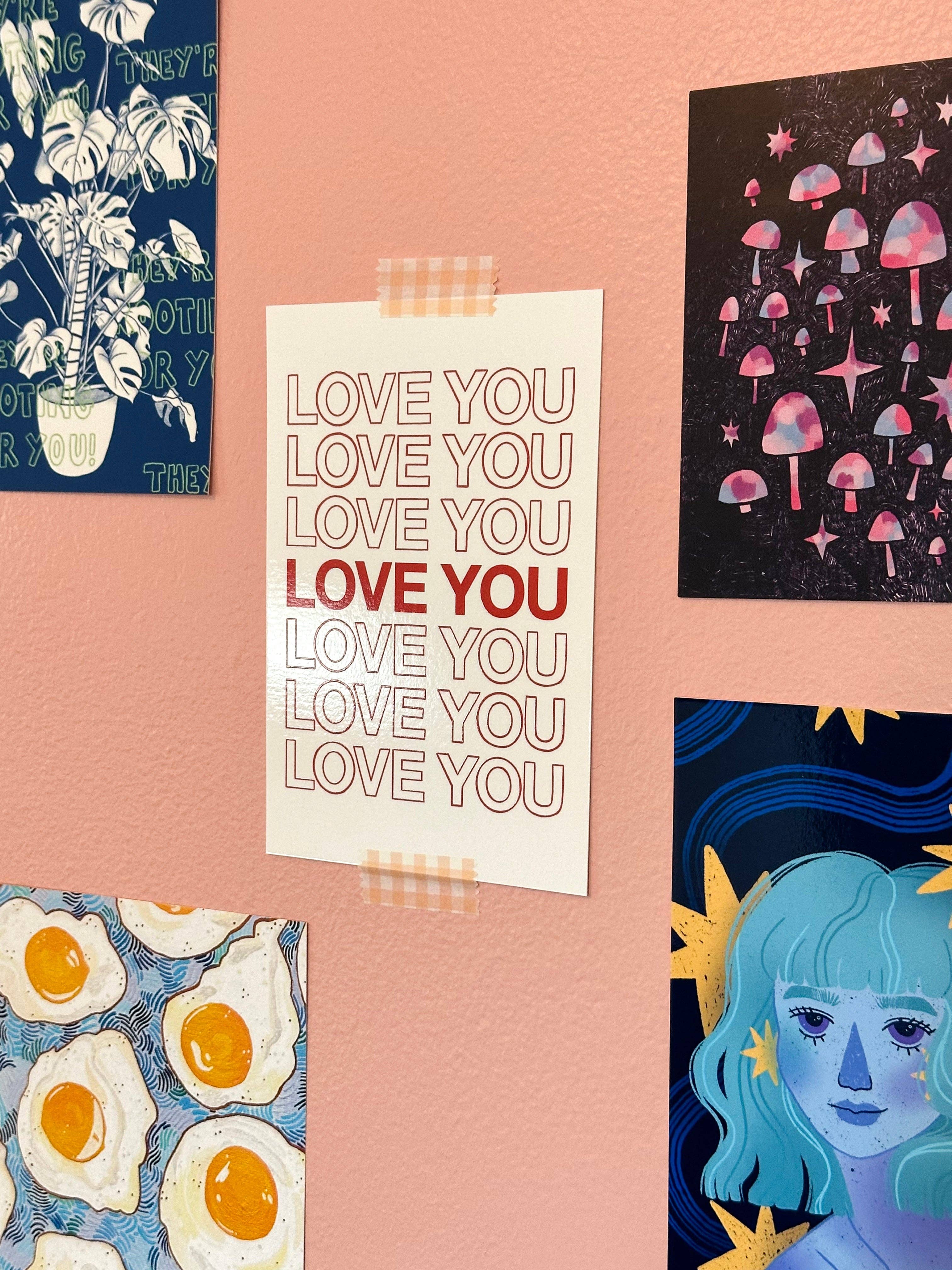 lu bremer design - Wholesale Art Print - love you mini art print - 4x6 postcard size6