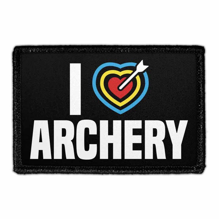 I Love Archery - Écusson amovible pour la vente par Pull Patch