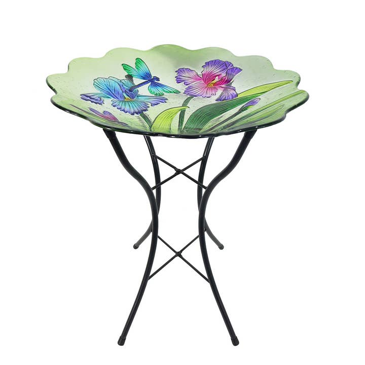 Glass Dragonflies Bird Bath for wholesale by Briarwood Lane